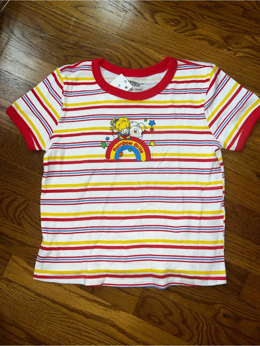 Rainbow Brite Girls Striped T- Shirt - XL - NWT